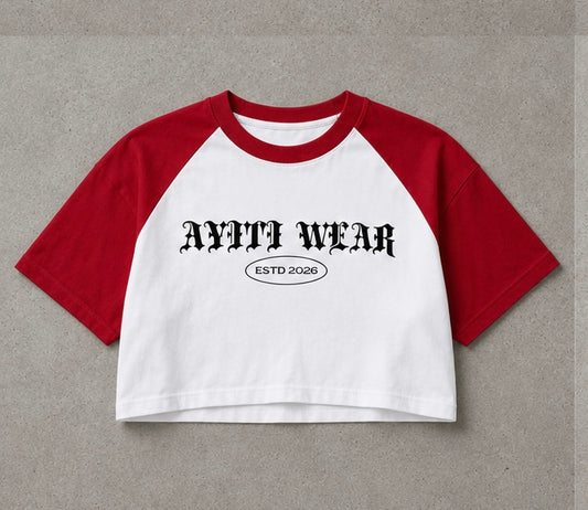 RED AYITIWEAR ESTD 2026 Crop Top