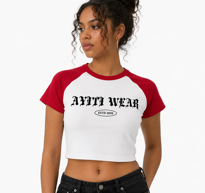 RED AYITIWEAR ESTD 2026 Crop Top