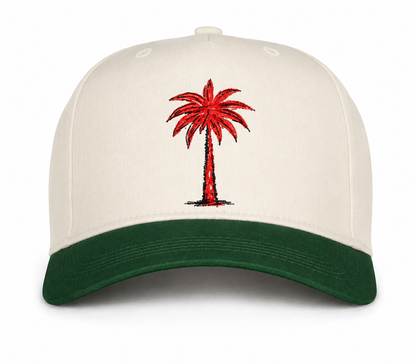 AyitiWear Palm Baseball Cap – Cream & Forest Green